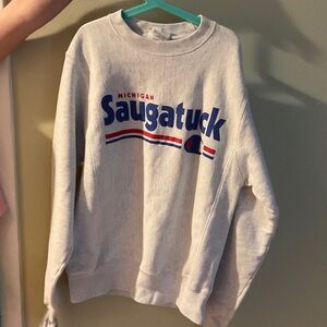 Vintage Champion Gray Michigan Saugatuck Sweatshirt